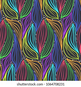 Abstract color pattern with magic leaves and drops