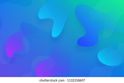 Patrón de color abstracto del fondo de gradiente líquido neón azul y rosa con formas geométricas modernas de fluido en movimiento dinámico