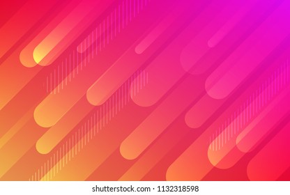Abstract color pattern of neon red orange liquid gradient lines background with modern geometric fluid shapes in dynamic motion
