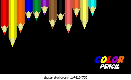 abstract color pencil vector illustration 