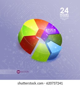 abstract color pie chart vector illustration