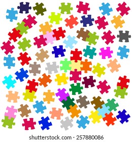 abstract color pieces of puzzle vector graphic