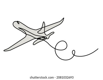 Abstract Color Plane Line Drawing On Stock Vector (Royalty Free ...