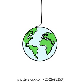 Abstract Color Planet Earth Line Drawing Stock Vector (Royalty Free ...