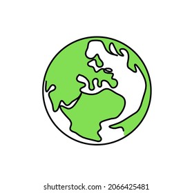 Abstract color planet Earth as line drawing on white as background. Vector