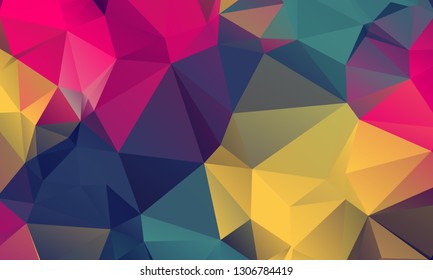 Abstract Color Polygon Background Design, Abstract Geometric Origami Style With Gradient - Vector