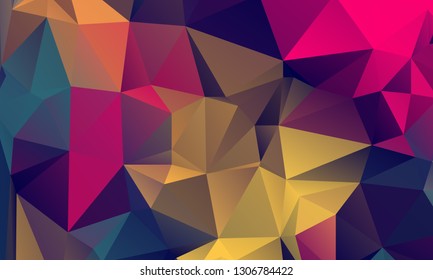 Abstract Color Polygon Background Design, Abstract Geometric Origami Style With Gradient - Vector