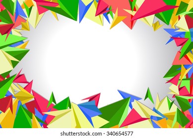 Abstract color the polygon for vintage background frame 
