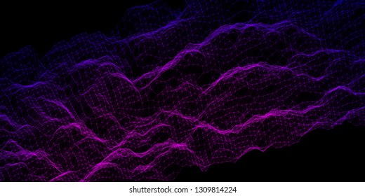 Abstract color polygonal net with lines.
