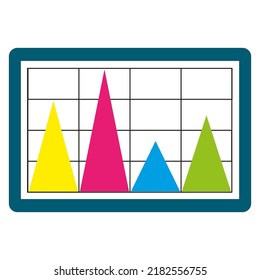 Abstract color pyramids graphic. Data information infographic. Vector illustration. stock image.