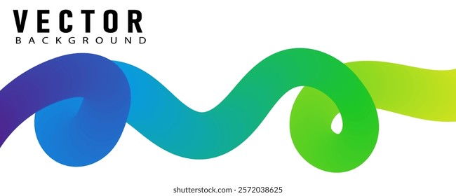 Abstract Color Rainbow Gradient Shapes Set. Vector Graphic with Wavy Lines in Bright Colors. Colorful Fluid Wave Pattern. Squiggly Design Elements.