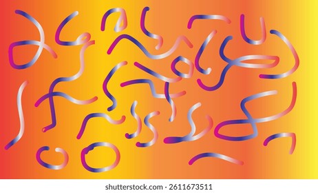 Abstract Color Rainbow Gradient Shapes Set. Rainbow Gradient Design Elements. Graphic Pattern of 3D Wavy Elements. Colorful Fluid Wave Pattern. Color Gradient Line Shapes.