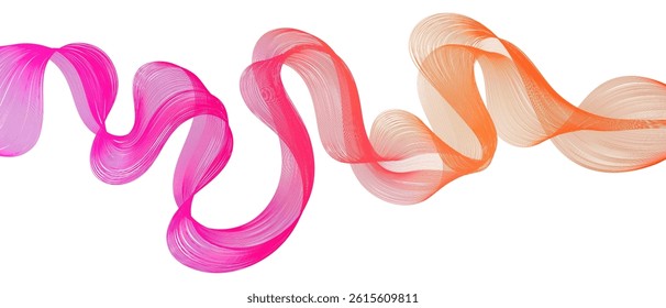 Abstract Color Rainbow Gradient Shapes Set. Vector Graphic with Wavy Lines in Bright Colors. Colorful Fluid Wave Pattern