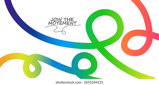 Abstract Color Rainbow Gradient Shapes Set. Vector Graphic with Wavy Lines in Bright Colors. Colorful Fluid Wave Pattern. Squiggly Design Elements.