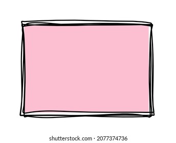 Rectángulo de color abstracto como dibujo de línea en blanco como fondo. Vector