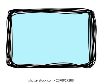 Abstract color rectangle as line drawing on white as background. Vector