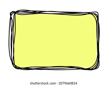 Abstract color rectangle as line drawing on white as background. Vector