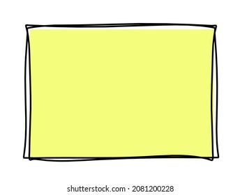 Abstract color rectangle as line drawing on white as background. Vector