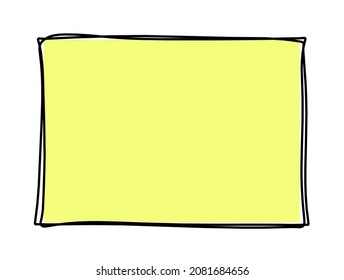 Rectángulo de color abstracto como dibujo de línea en blanco como fondo. Vector