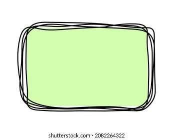 Abstract color rectangle as line drawing on white as background. Vector