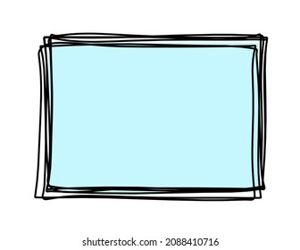 Rectángulo de color abstracto como dibujo de línea en blanco como fondo. Vector