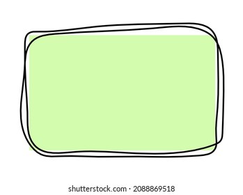Abstract color rectangle as line drawing on white as background. Vector