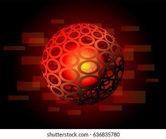 abstract color red circle modern grafhic design