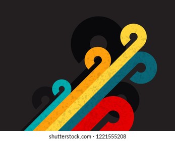 abstract color retro background with circle and line
