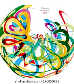 Abstract color ribbons background for creative design tasks