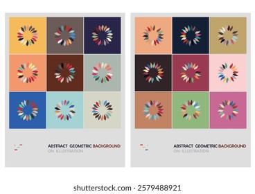 abstract color ring floral pattern design template banner cover background collection