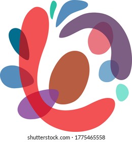 Abstract color round composition, blots and spots.