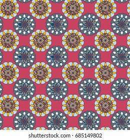 Abstract color seamless circles pattern background.