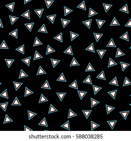 Abstract color seamless patterns in Memphis style. Styling fashion trends 80-90s. Mosaic texture for design websites, fabrics, packaging, wallpaper, interiors and furniture. Vector illustration.