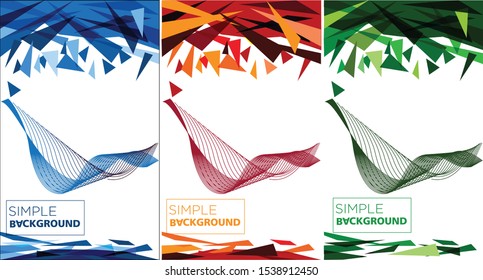 abstract color set lines and shapes for cover background design