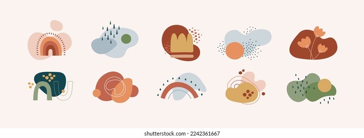 Abstract color shape collection. Vector geometric mephis style illustartion set. Colorful childish shapes isolated on white background. Design element.