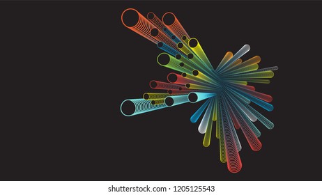 Abstract color shapes composed from circles.