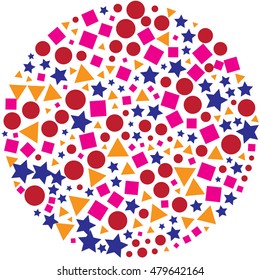 abstract color shapes design in circle