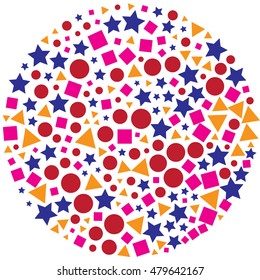 abstract color shapes design in circle