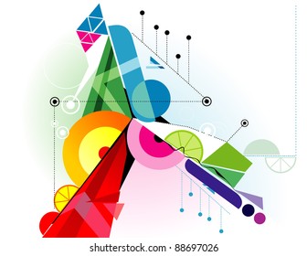 abstract color shapes vector