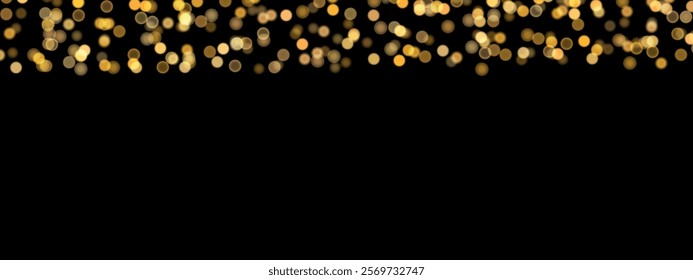 Abstract color shining bokeh isolated on transparent background. Lights and sparks glitter glowing effect. Lens flare Christmas or New Year holiday card.