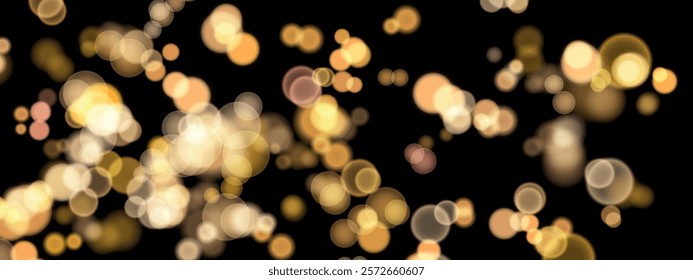 Abstract color shining bokeh isolated on transparent background. Lights and sparks glitter glowing effect. Lens flare Christmas or New Year holiday card.