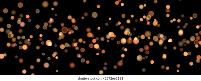 Abstract color shining bokeh isolated on transparent background. Lights and sparks glitter glowing effect. Lens flare Christmas or New Year holiday card.
