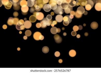 Abstract color shining bokeh isolated on transparent background. Lights and sparks glitter glowing effect. Lens flare Christmas or New Year holiday card.