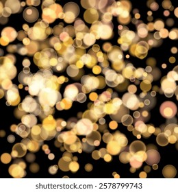 Abstract color shining bokeh isolated on transparent background. Lights and sparks glitter glowing effect. Lens flare Christmas or New Year holiday card.