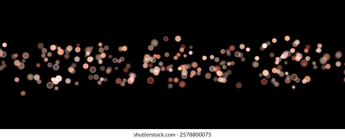 Abstract color shining bokeh isolated on transparent background. Lights and sparks glitter glowing effect. Lens flare Christmas or New Year holiday card.