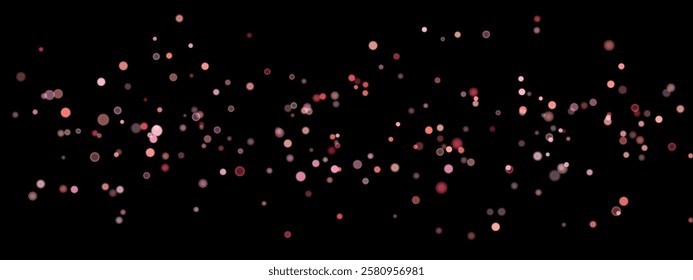 Abstract color shining bokeh isolated on transparent background. Lights and sparks glitter glowing effect. Lens flare Christmas or New Year holiday card.
