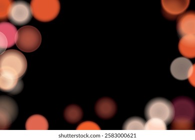 Abstract color shining bokeh isolated on transparent background. Lights and sparks glitter glowing effect. Lens flare Christmas or New Year holiday card.