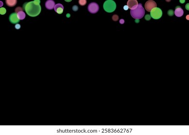 Abstract color shining bokeh isolated on transparent background. Lights and sparks glitter glowing effect. Lens flare Christmas or New Year holiday card.