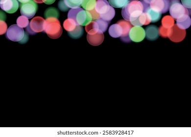 Abstract color shining bokeh isolated on transparent background. Lights and sparks glitter glowing effect. Lens flare Christmas or New Year holiday card.