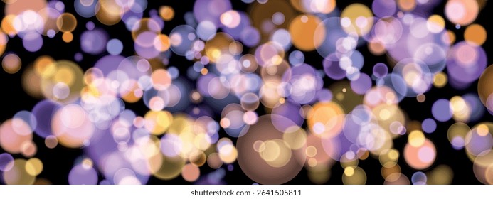 Abstract color shining bokeh isolated on transparent background. Lights and sparks glitter glowing effect. Lens flare Christmas or New Year holiday card.